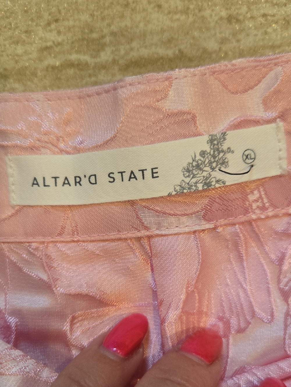 Altar'd State Bubblegum Pink Floral Pleated Skort - Picture 6 of 9